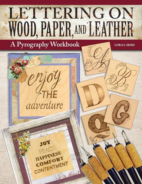 Product picture Lettering on Wood, Paper and Leather   A Pyrography Workbook