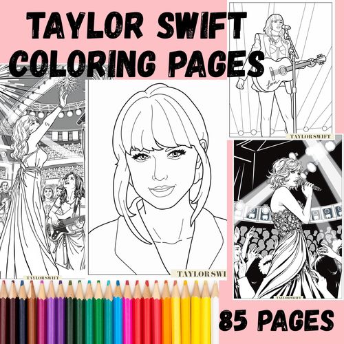 Product picture TAYLOR SWIFT COLORING PAGES 85 DESIGNS FOR SWIFTIE FANS